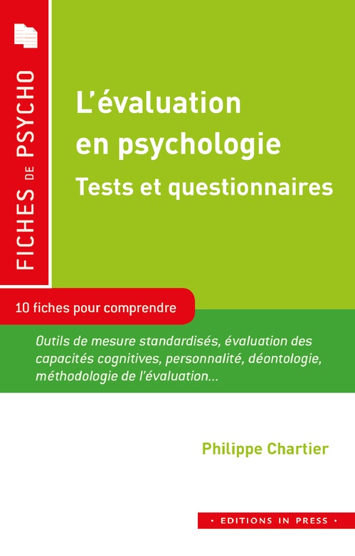 Couverture ebook de L´évaluation en psychologie, de Philippe Chartier