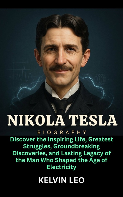 Couverture ebook de Nikola Tesla Biography, de Kelvin Leo