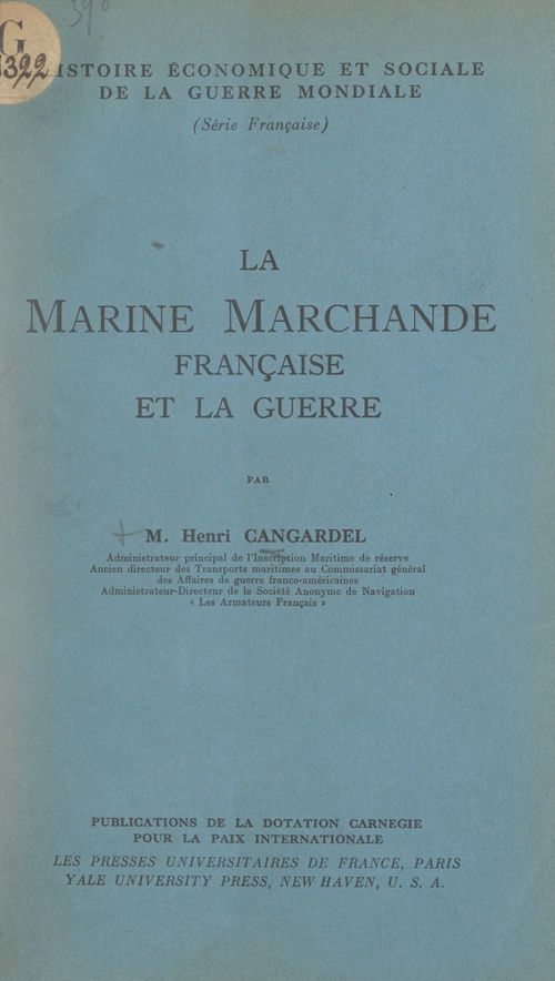 ebook cover of La marine marchande française et la guerre, by Henri Cangardel