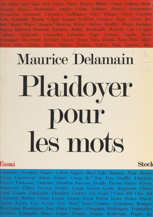 Couverture ebook de Plaidoyer pour les mots, de Maurice Delamain