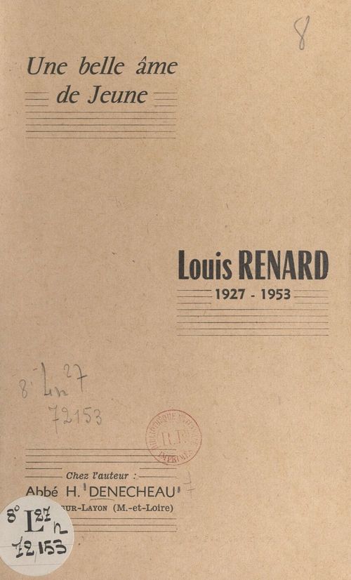 Couverture ebook de Louis Renard (1927-1953), de Henri Denecheau