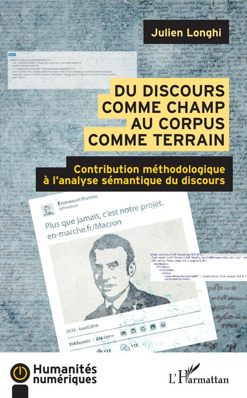 Couverture ebook de Du discours comme champ au corpus comme terrain, de Julien Longhi