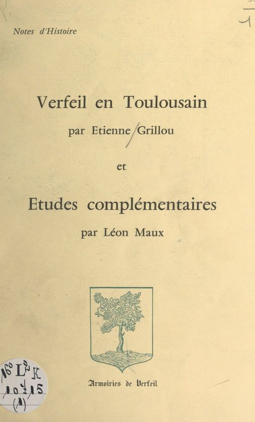 Couverture ebook de Verfeil en Toulousain, de Etienne Grillou, Leon Maux