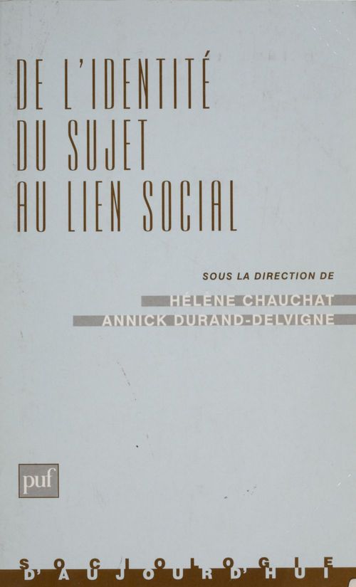 ebook cover of De l'identité du sujet au lien social, by Hélène Chauchat