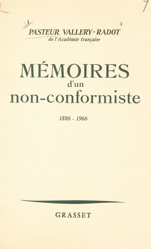 Couverture ebook de Mémoires d'un non-conformiste, de Louis Pasteur Vallery-Radot