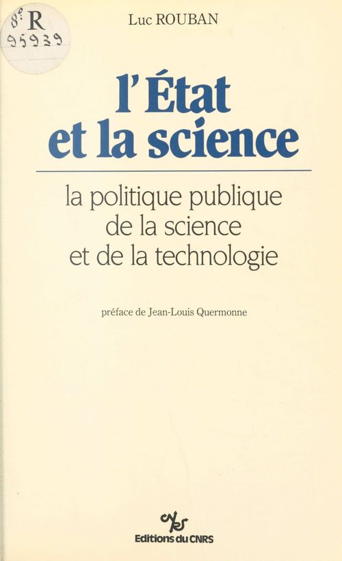ebook cover of L'État et la science : la politique publique de la science et de la technologie, by Luc Rouban