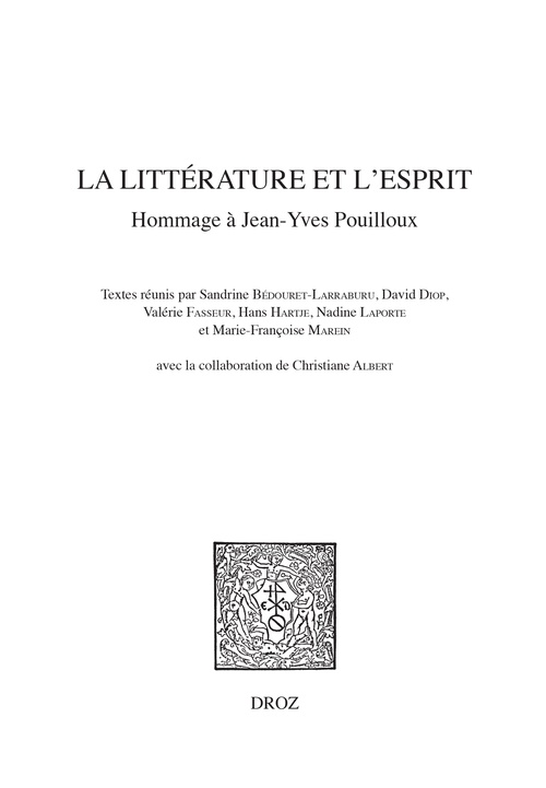Couverture ebook de La littérature et l'esprit, de Christiane Albert