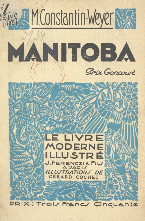 ebook cover of Manitoba, by Maurice Constantin-Weyer