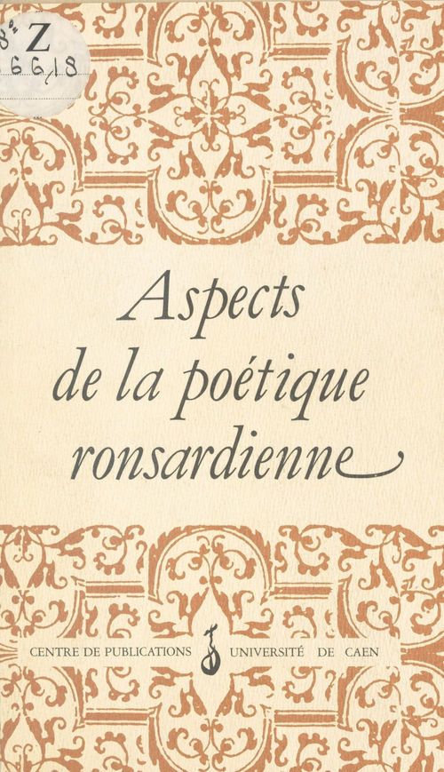 Couverture ebook de Aspects de la poétique ronsardienne, de Philippe De Lajarte