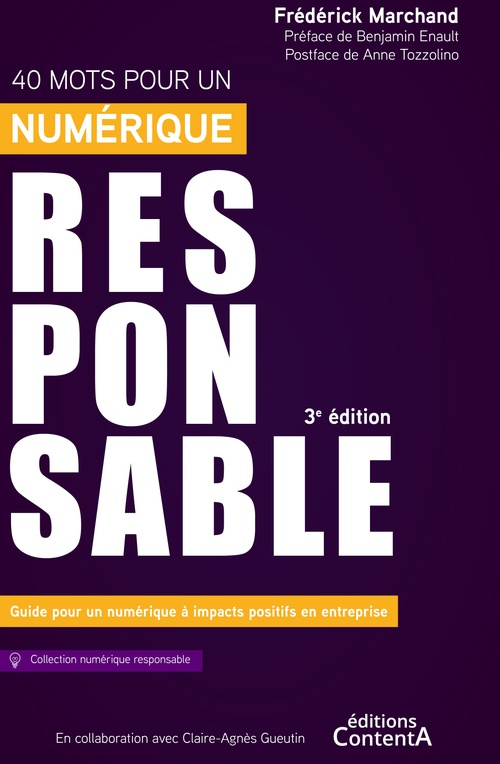 ebook cover of 40 mots pour un numérique responsable - 3e édition, by Frédérick Marchand