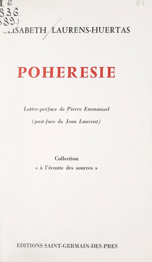Couverture ebook de Pohérésie, de Elisabeth Laurens-Huertas