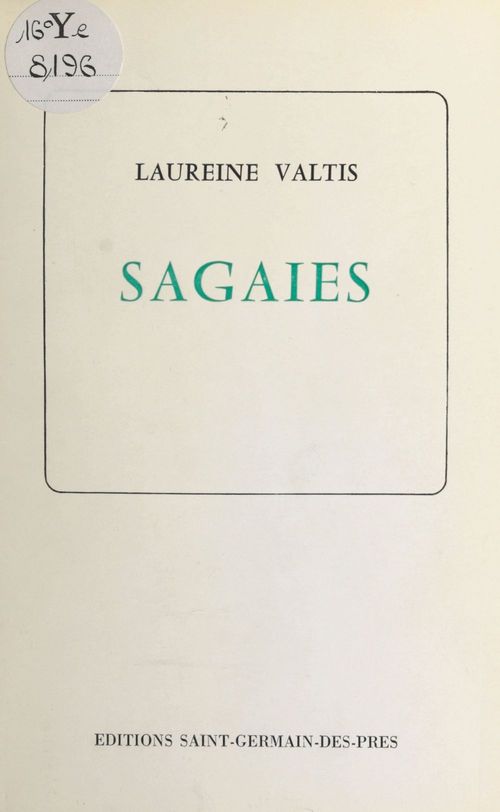 ebook cover of Sagaies, by Laureine Valtis