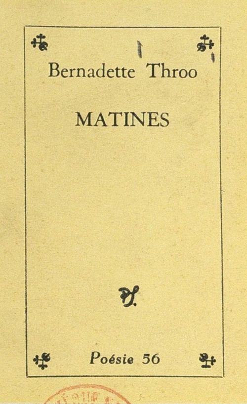 ebook cover of Matines, by Bernadette Throo