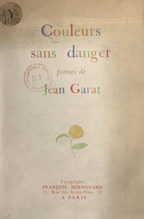 ebook cover of Couleurs sans danger, by Jean Garat