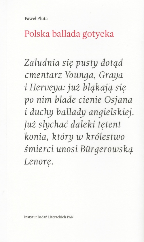 Couverture ebook de Polska ballada gotycka, de Pawel Pluta