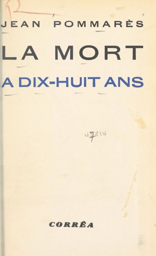 ebook cover of La mort à dix-huit ans, by Jean Pommares