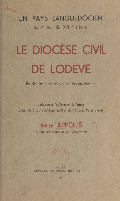 ebook cover of Un pays languedocien au milieu du XVIIIe siècle, by Emile Appolis