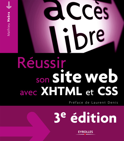 Couverture ebook de Réussir son site Web avec XHTML et CSS, de Mathieu Nebra