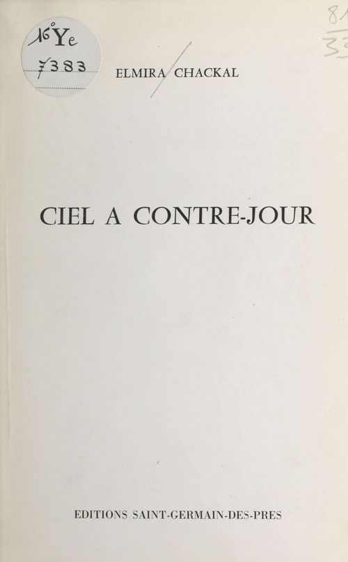 ebook cover of Ciel à contrejour, by Elmira Chackal