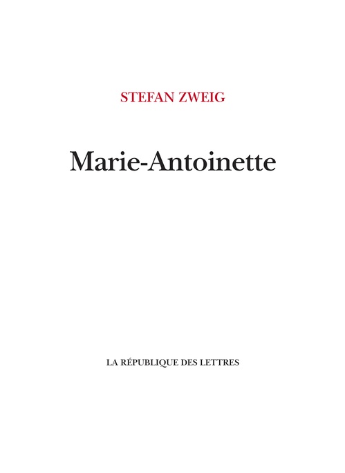 Couverture ebook de Marie-Antoinette, de Stefan Zweig