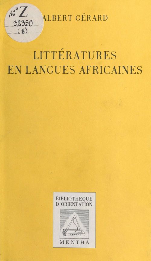 Couverture ebook de Littératures en langues africaines, de Albert Stanislas Gerard