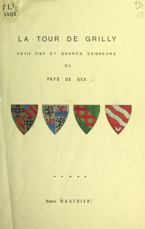 Couverture ebook de La Tour de Grilly, de Henri Buathier