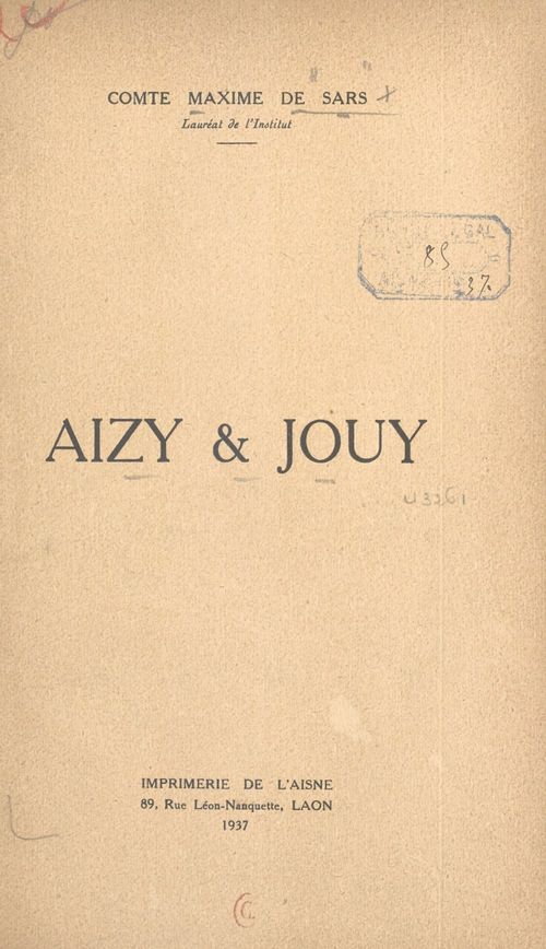 Couverture ebook de Aizy & Jouy, de Maxime De Sars