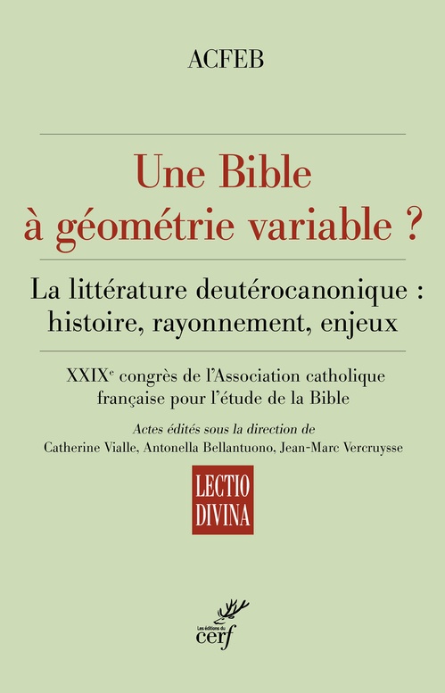 ebook cover of Une Bible à géométrie variable ?, by Antonella Bellantuono, Jean-Marc Vercruysse, Catherine Vialle