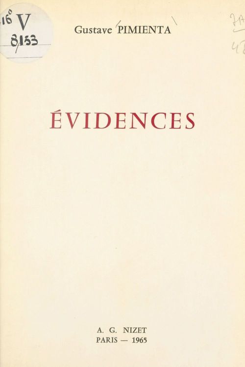 Couverture ebook de Évidences, de Gustave Pimienta