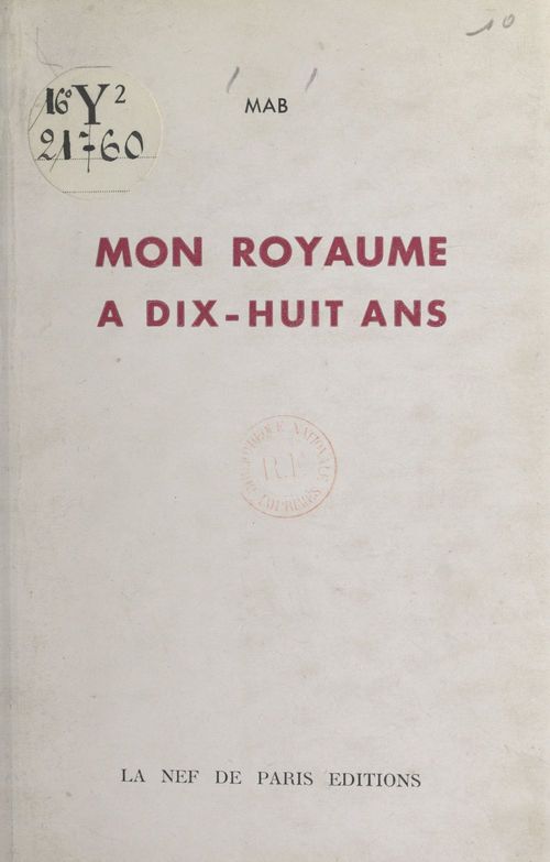 ebook cover of Mon royaume a dix-huit ans, by Mab
