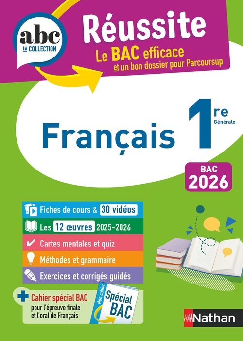 ebook cover of ABC Réussite Français 1re, by Delphine Fradet, Garance Kutukdjian, Dominique Prest, Ghislaine Zaneboni, Françoise Cahen