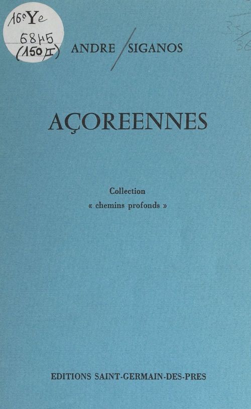 Couverture ebook de Açoréennes, de Andre Siganos