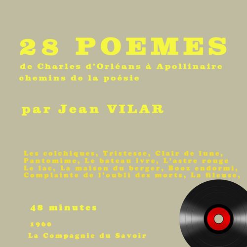 audiobook cover of Poésies lues par Jean Vilar, by Etc., Paul Verlaine, Victor Hugo