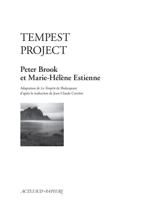 ebook cover of Tempest Project, by Peter Brook, Marie-hélène Estienne