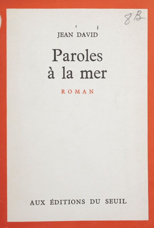 ebook cover of Paroles à la mer, by David Jean