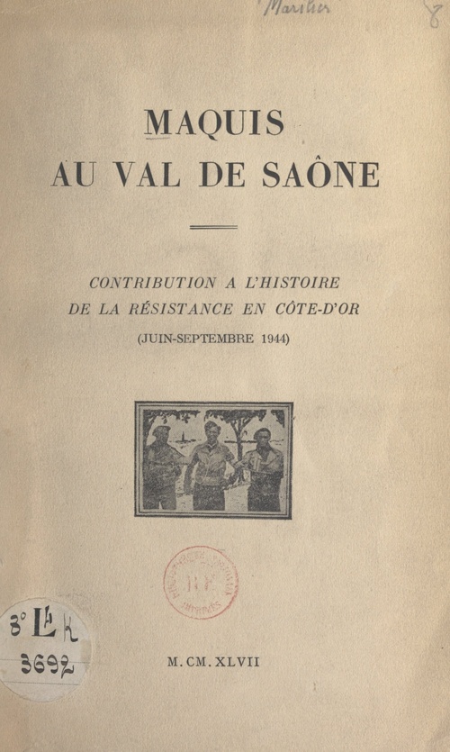 Couverture ebook de Maquis au Val de Saône, de J.-M. Marilier