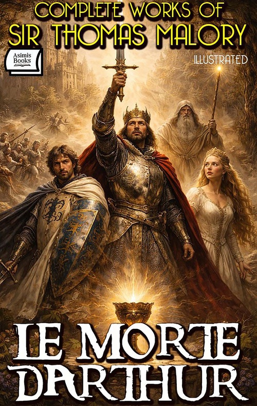 ebook cover of Complete Works of Sir Thomas Malory. Illustrated, by Sir Thomas Malory