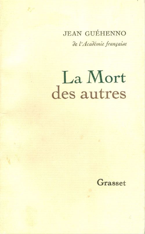 Couverture ebook de La mort des autres, de Jean Guéhenno
