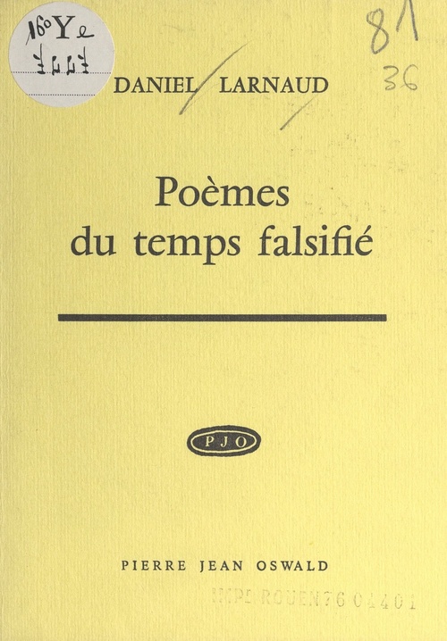 Couverture ebook de Poèmes du temps falsifié, de Daniel Larnaud