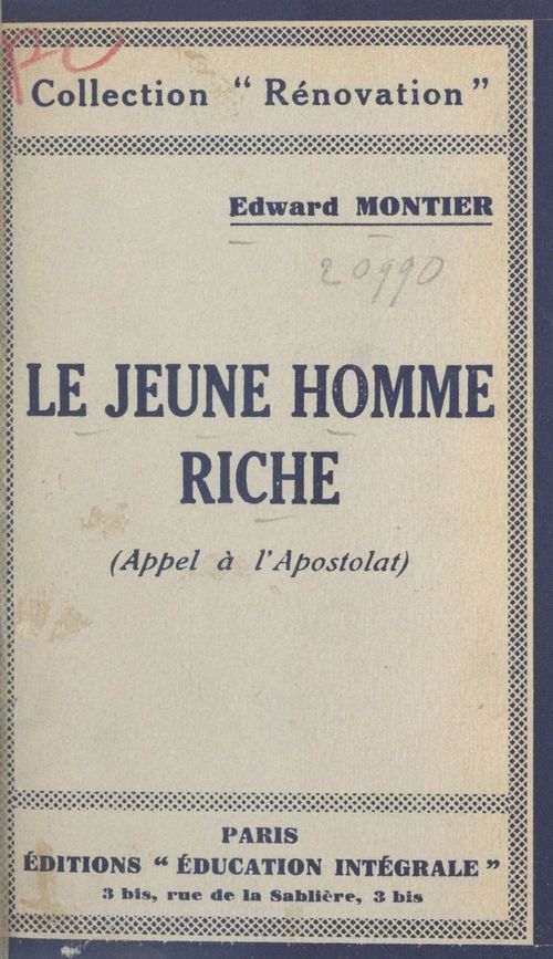 Couverture ebook de Le jeune homme riche, de Edward Montier