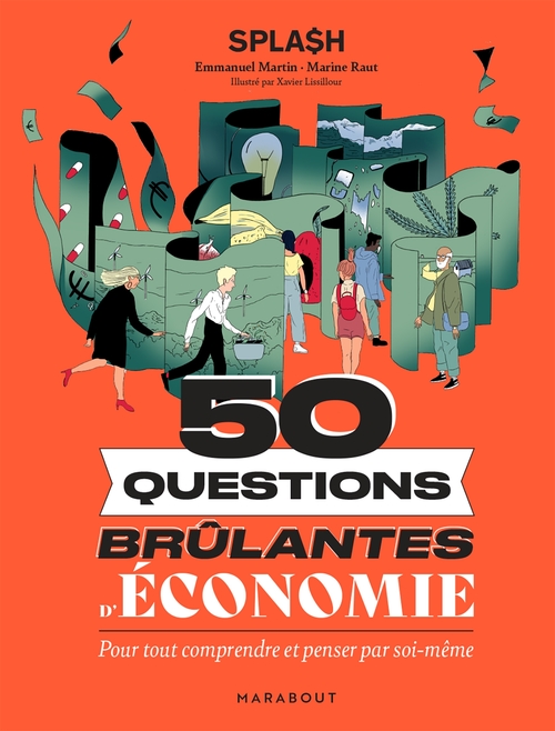 ebook cover of 50 questions brûlantes d'économie, by Emmanuel Martin, Marine Raut