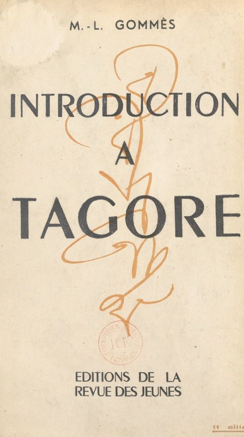 Couverture ebook de Introduction à Tagore, de M.-L. Gommes