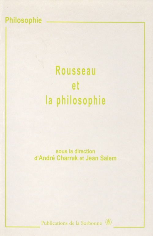 ebook cover of Rousseau et la philosophie, by Charrak/Salem