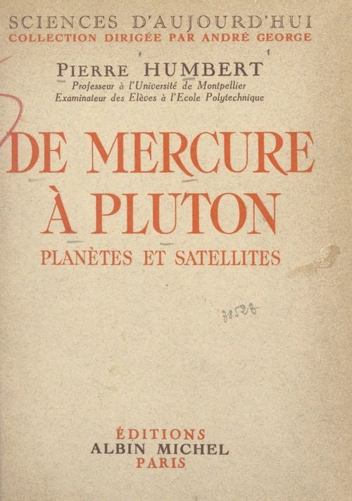 ebook cover of De Mercure à Pluton, by Pierre Humbert