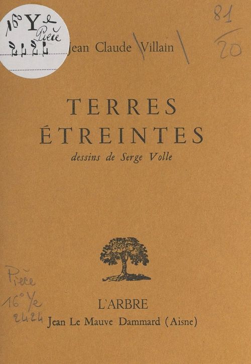Couverture ebook de Terres étreintes, de Jean-Claude Villain