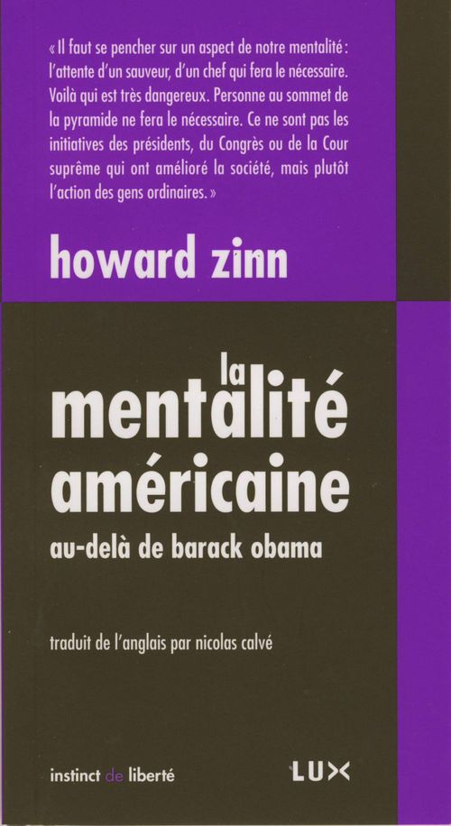 Couverture ebook de La mentalité américaine, de Howard Zinn