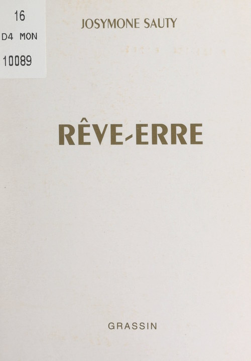ebook cover of Rêve-erre, by Josymone Sauty