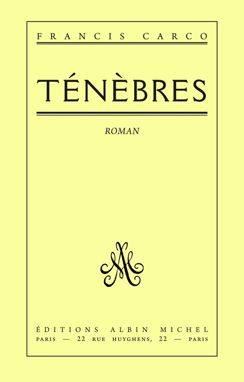 ebook cover of Ténèbres, by Francis Carco
