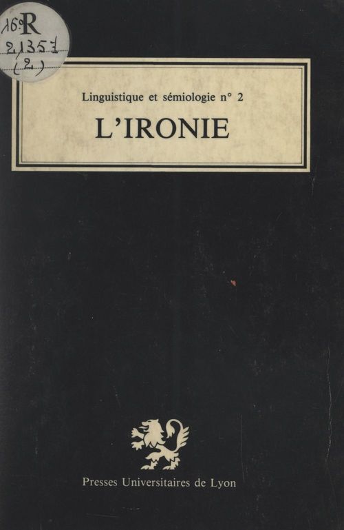 Couverture ebook de L'ironie, de A. Bony, P. Bange