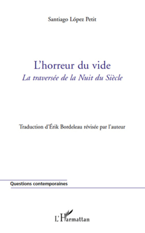 Couverture ebook de L'horreur du vide, de Santiago López petit
